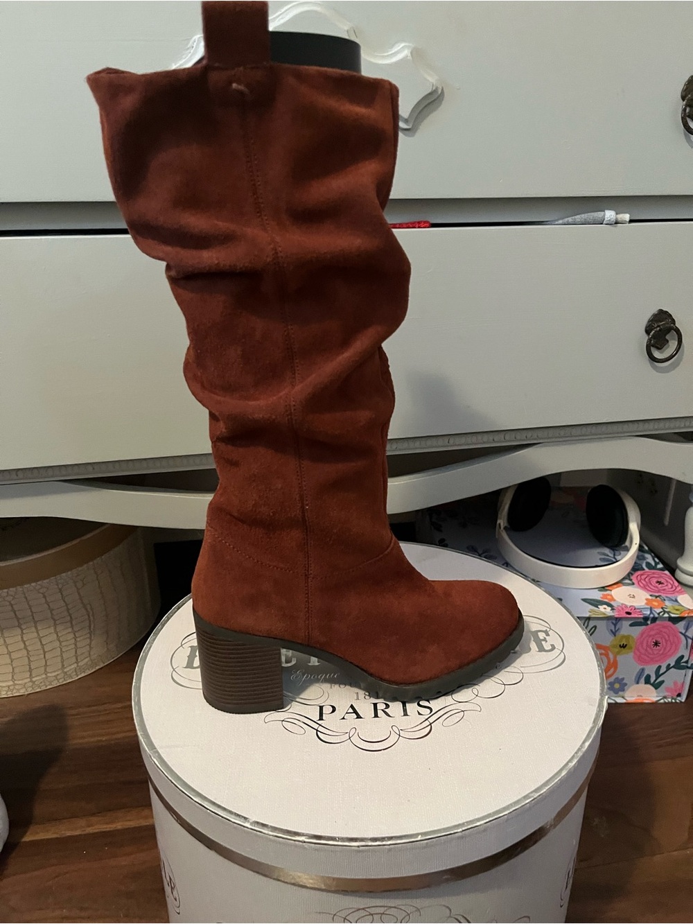 Clarks Women's Rust Suede Slouchy Knee Boot
